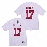 Alabama Crimson Tide 17 Jaylen Waddle White Nike College Football Jersey,baseball caps,new era cap wholesale,wholesale hats